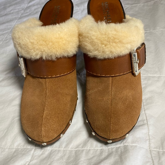 Michael Kors Suede Shearling Lined Clogs - Picture 6 of 6